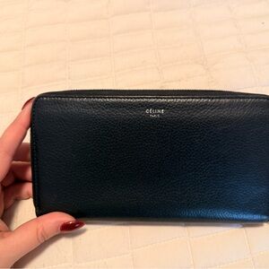 Celine Black Leather Wallet